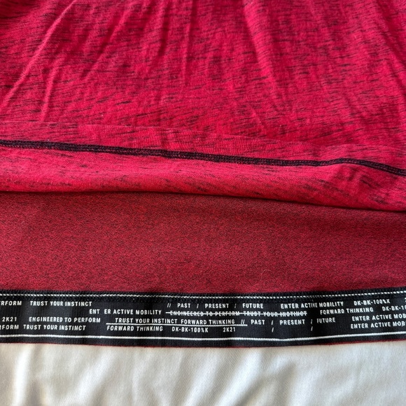 Dark Black by Projek Raw Men's Y2K T-Shirt Long Sleeve Marled Red XXL Streetwear - Picture 6 of 15